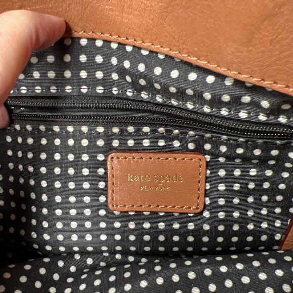 KATE SPADE Purse Quinn Whistler Black Wool Felt Tan Leather Satchel Tote Bag - Picture 8 of 8